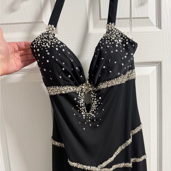 Alyce Designs Dresses & Skirts - Elegant Black Beaded Halter Dress